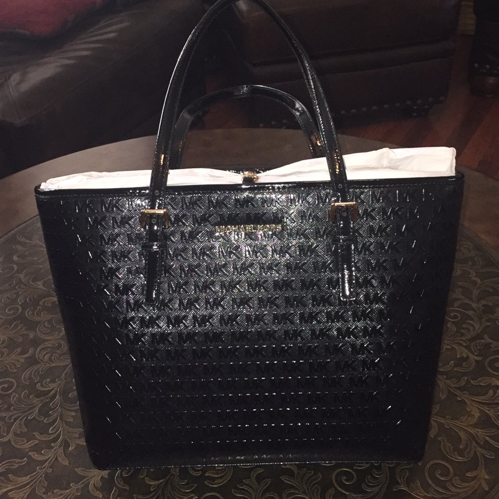 Michael Kors Patent Jet Set Tote